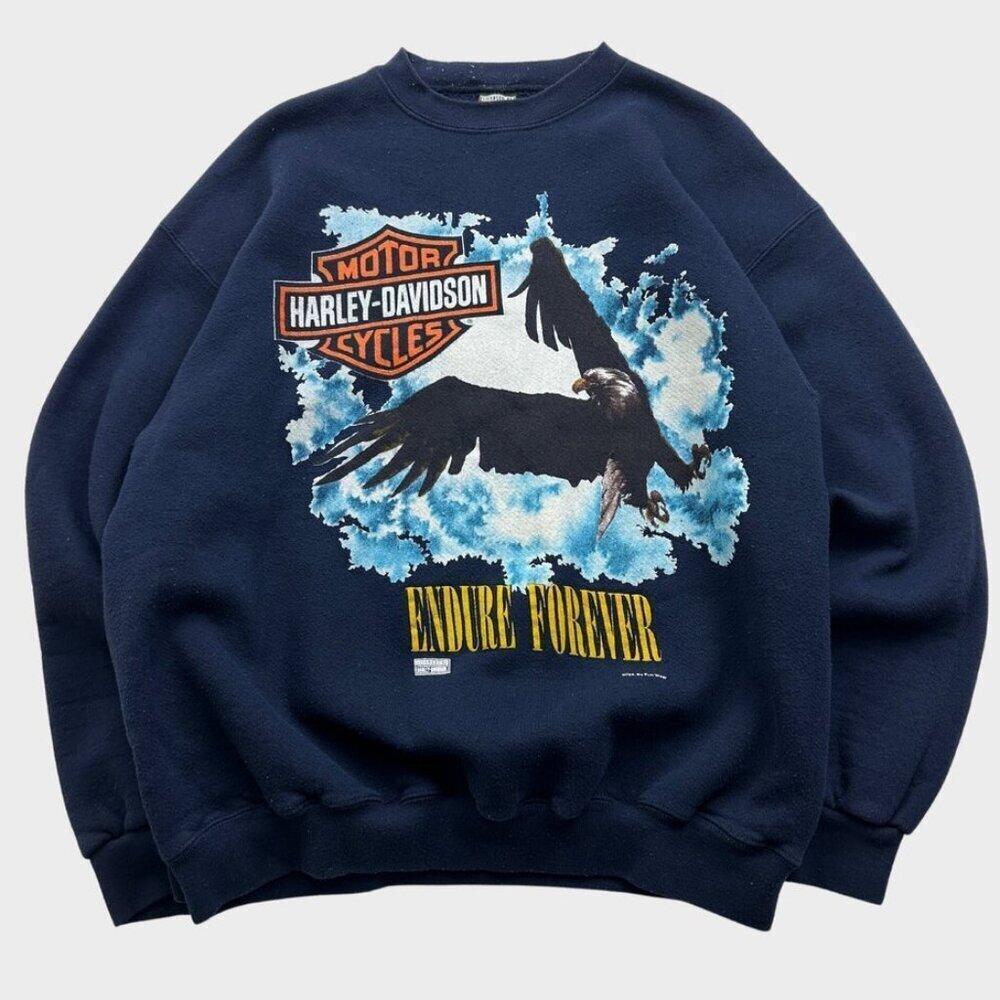Harley Davidson 90S Endure Forever Eagle Retro Sweatshirt